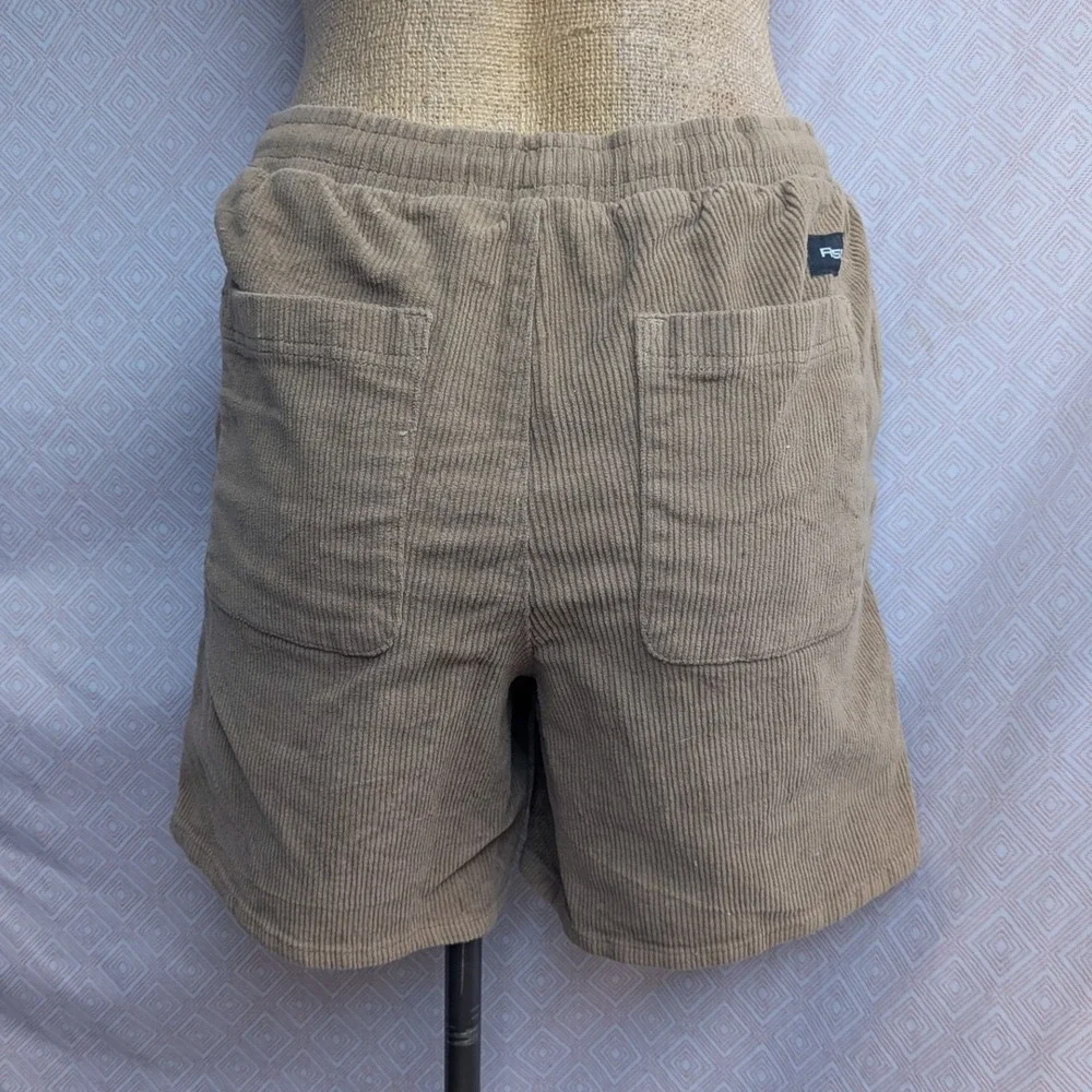 RSQ Corduroy Shorts Women Small Tan Excellent Drawstring Elastic Waist